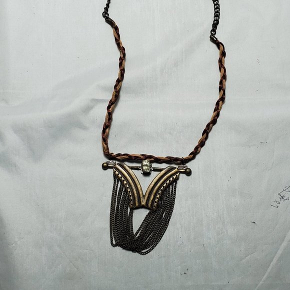 Gimmicks by BKE vintage necklace with  rope and chain  with medallion - Picture 4 of 11
